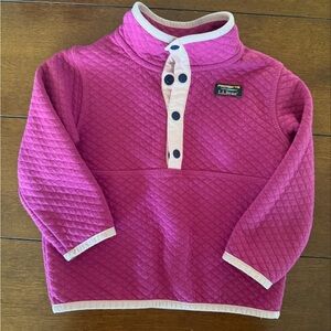 L.L. Bean Kids Quilted Magenta Pullover